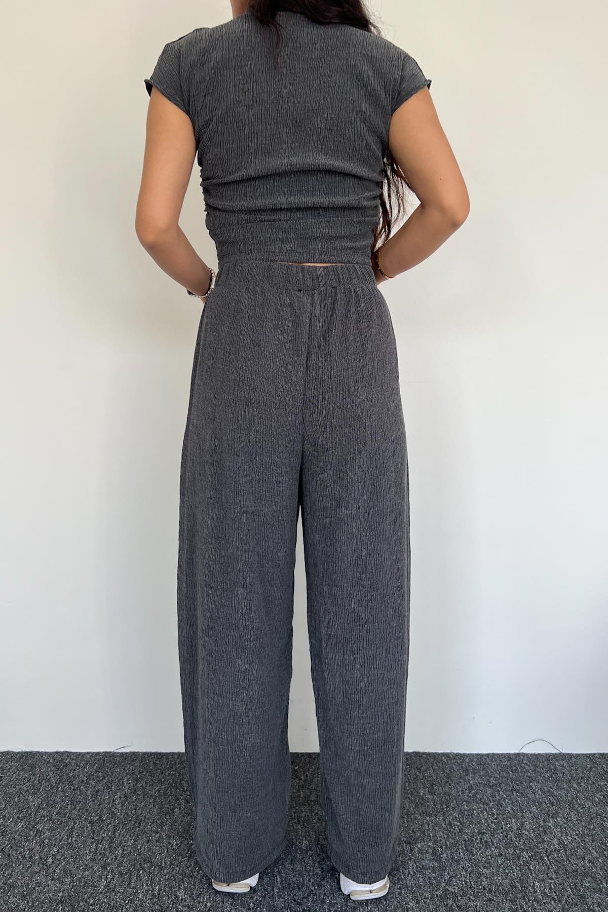 منقوشة الخصر بلوزة-بنطلون HOT SET