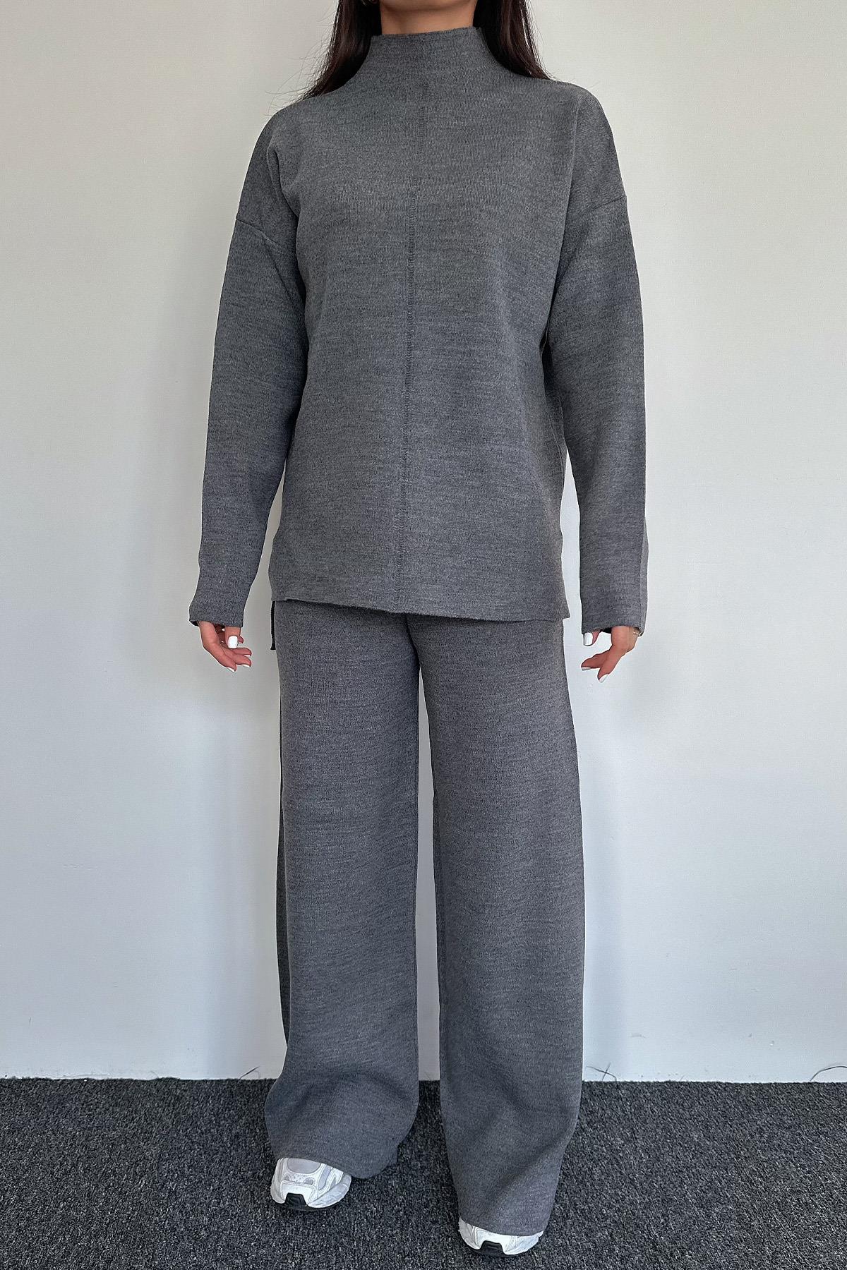 DİK YAKA TRİKO TAKIM ANTRASİT