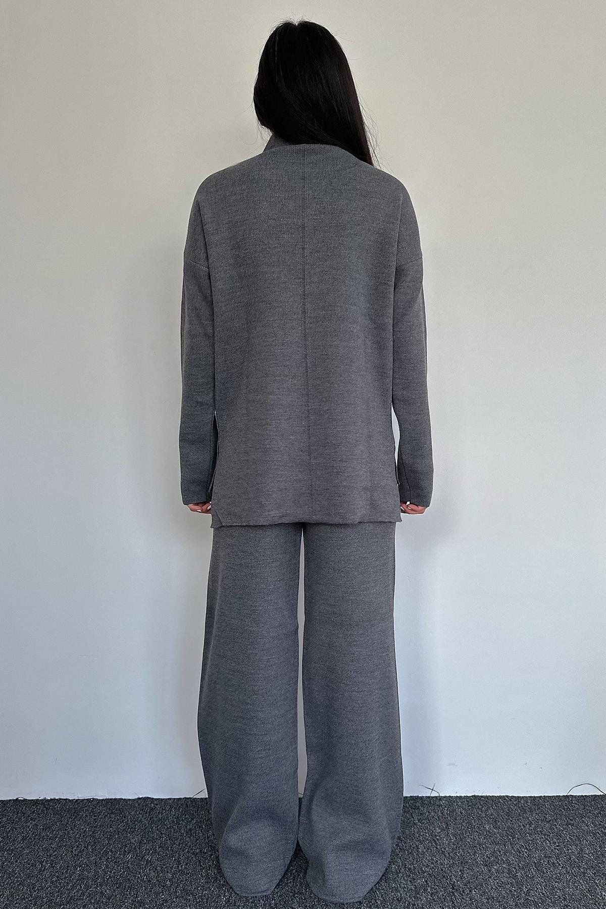 DİK YAKA TRİKO TAKIM ANTRASİT