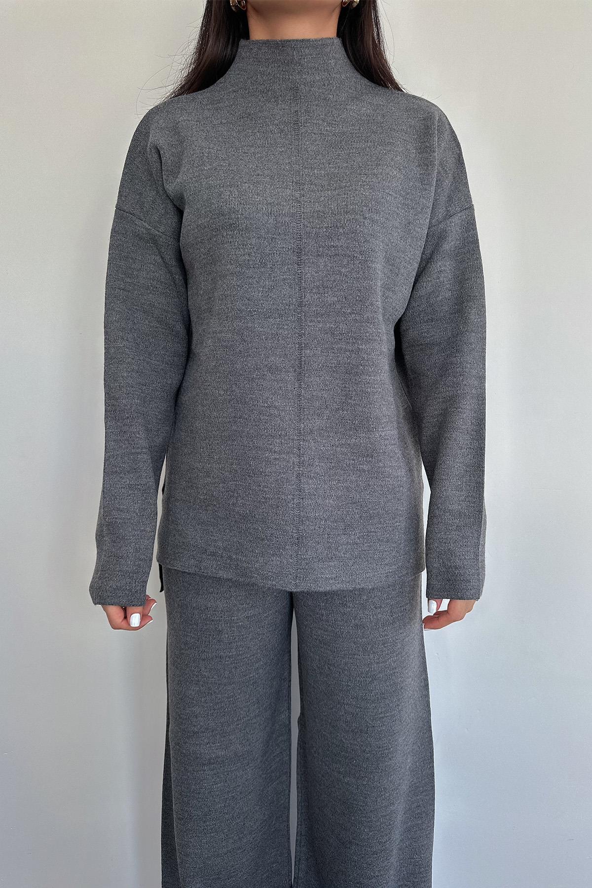 DİK YAKA TRİKO TAKIM ANTRASİT