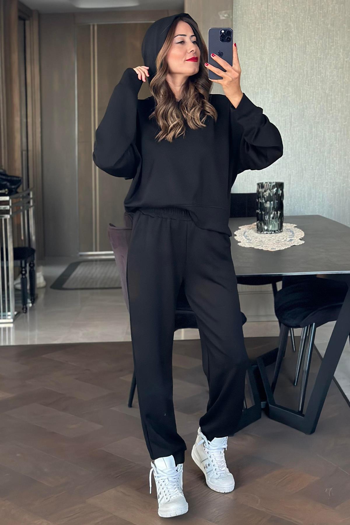 HOODİE EŞOFMAN TAKIM SİYAH