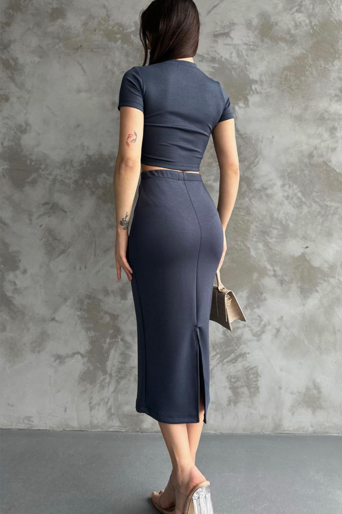 MODAL CROP ETEK TAKIM GRİ