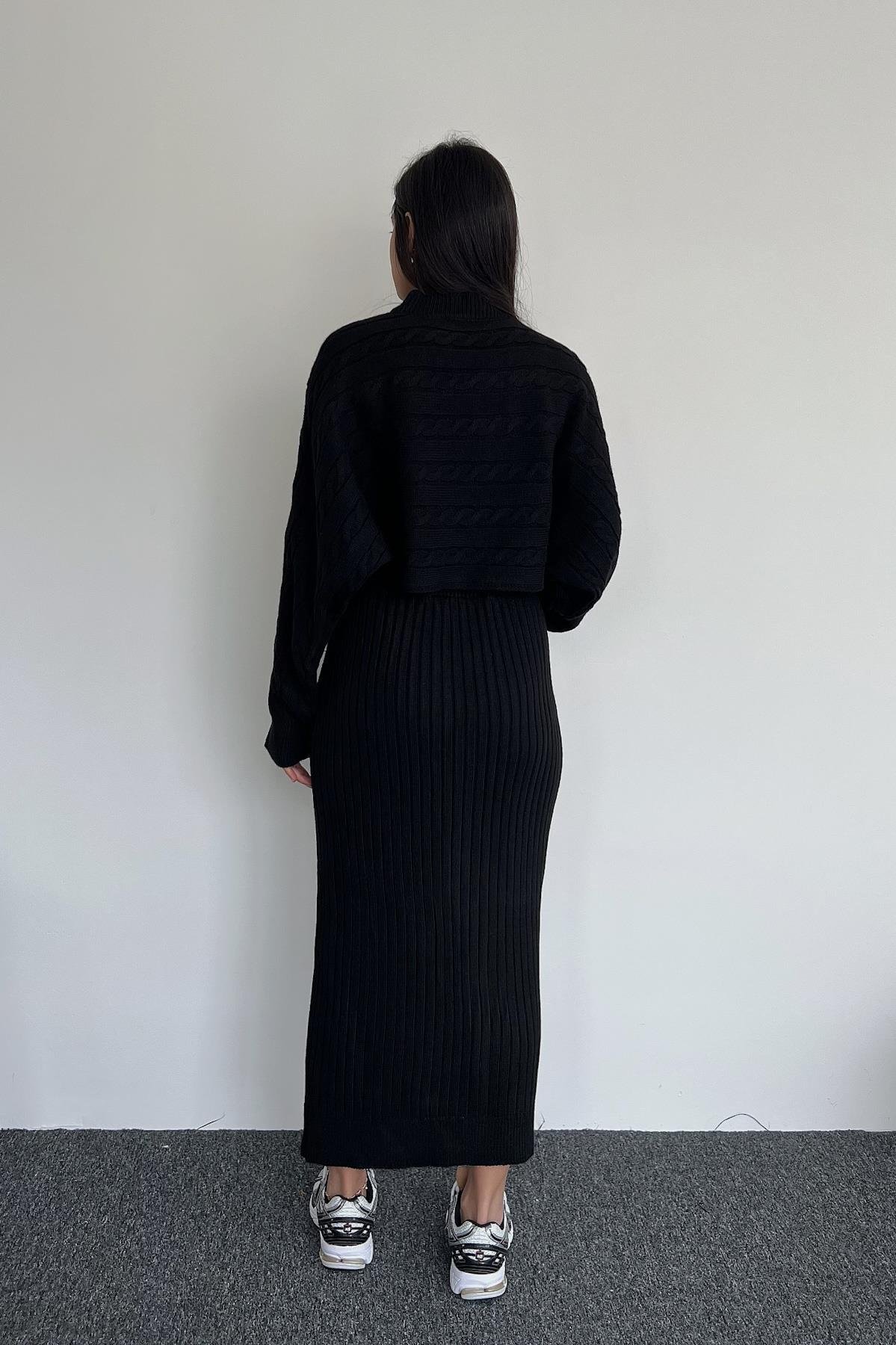 YARASA ETEKLİ TRİKO TAKIM SİYAH