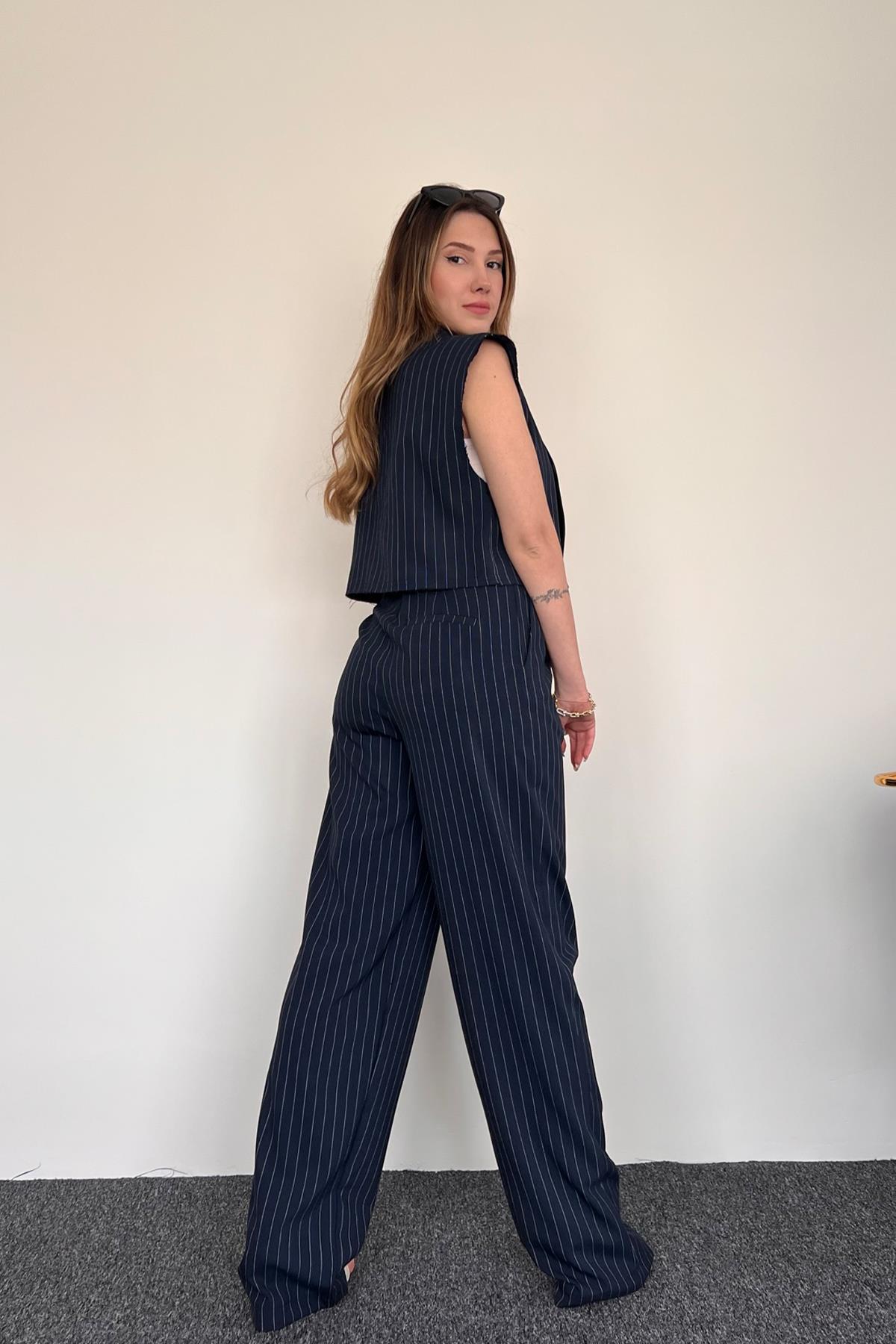 ЖИЛЕТ БРЮКИ КОСТЮМ В ПОЛОСКУ