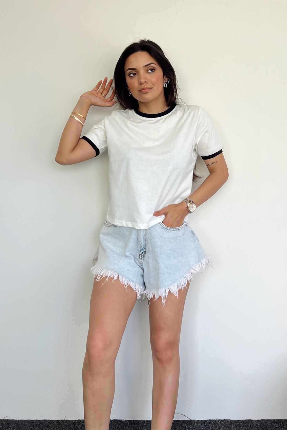 Basic-T-Shirt mit Fahrradkragen