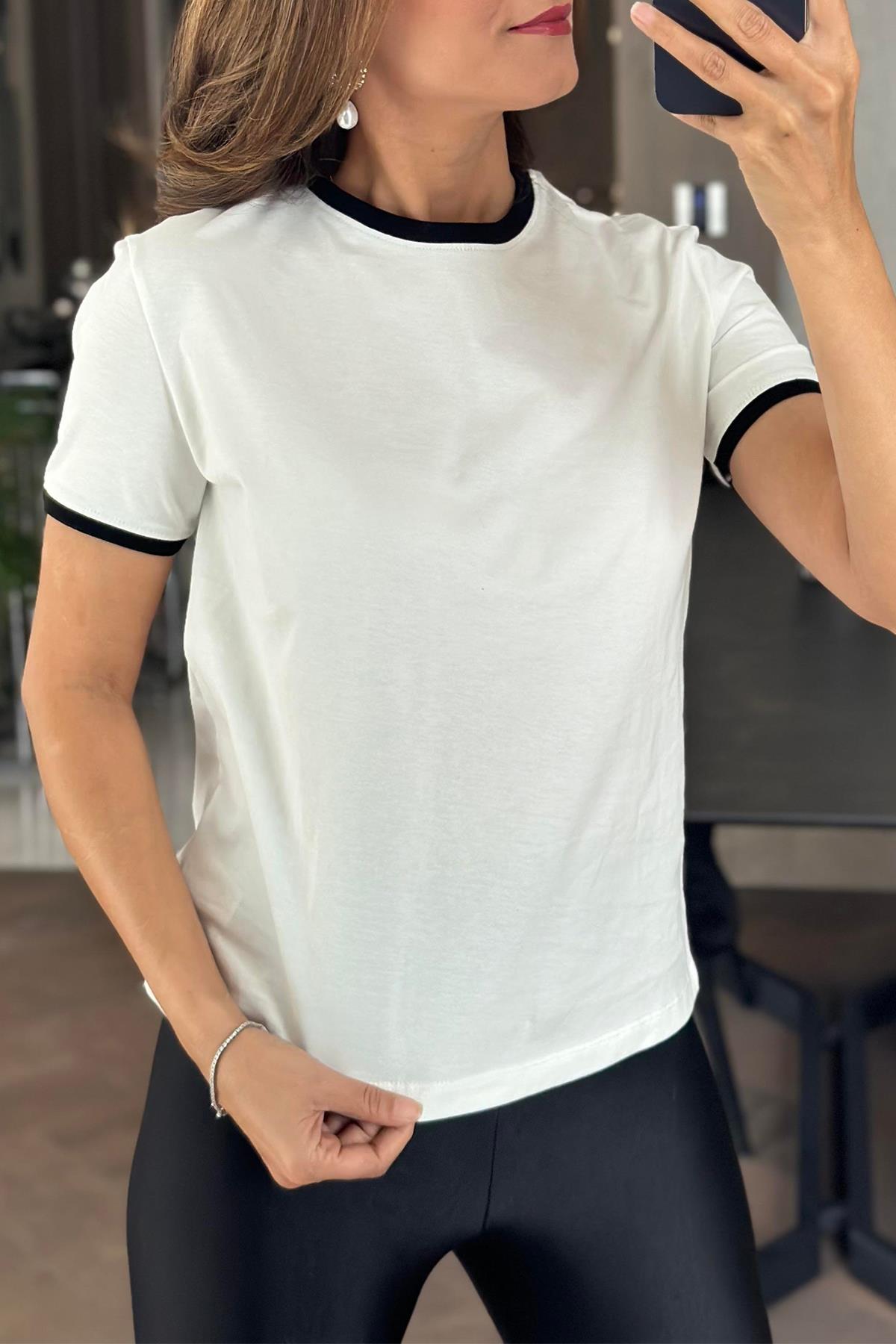 Basic-T-Shirt mit Fahrradkragen