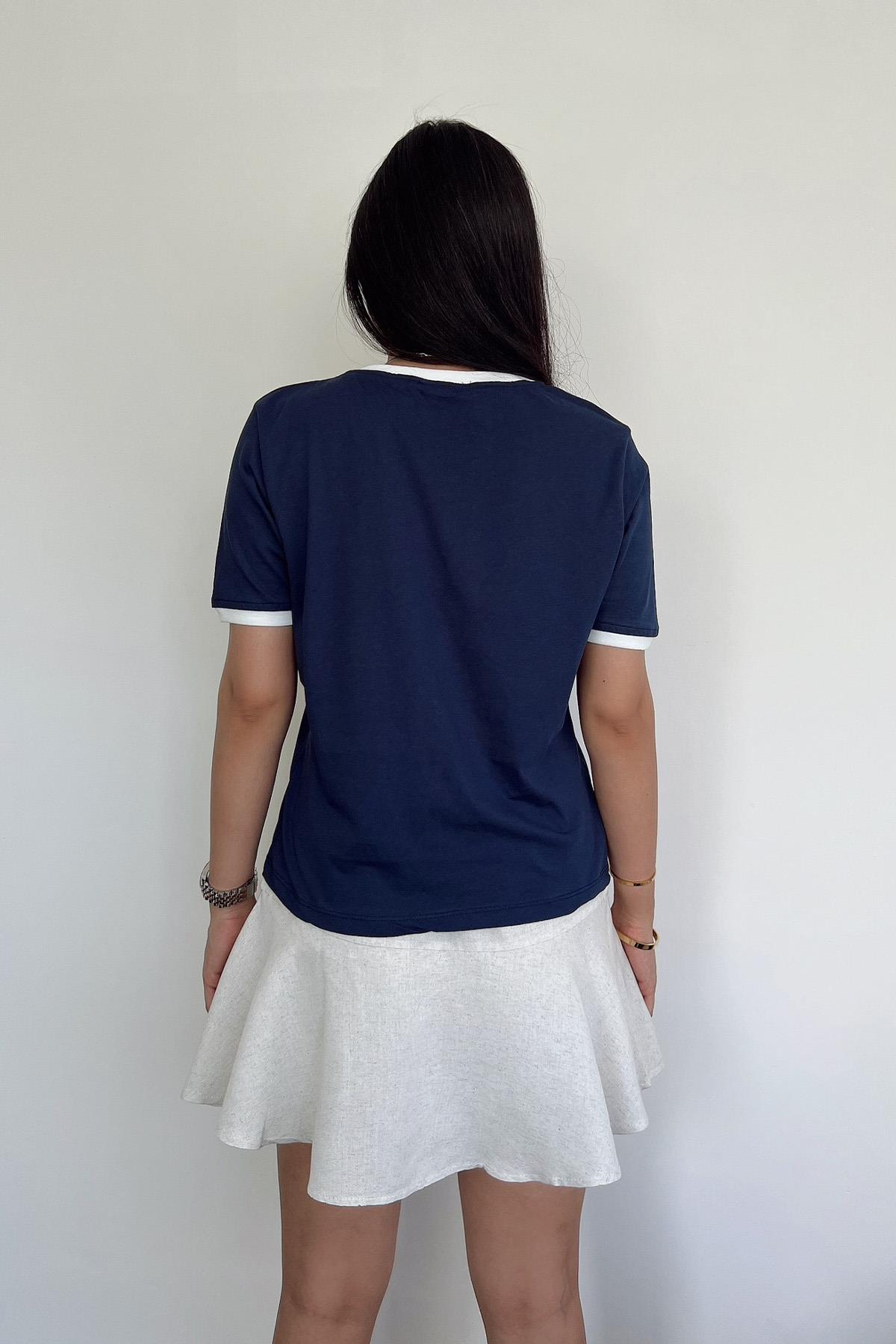 Basic-T-Shirt mit Fahrradkragen