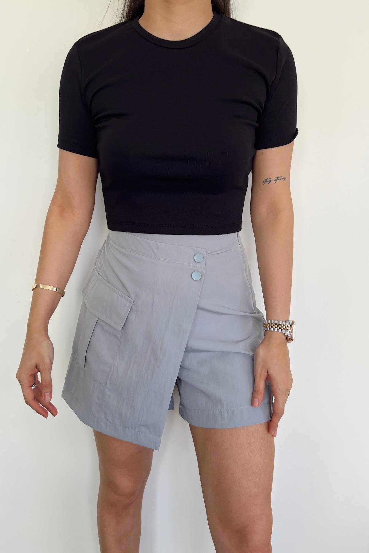 LYCRA RIBBON BASIC CROP T-SHIRT