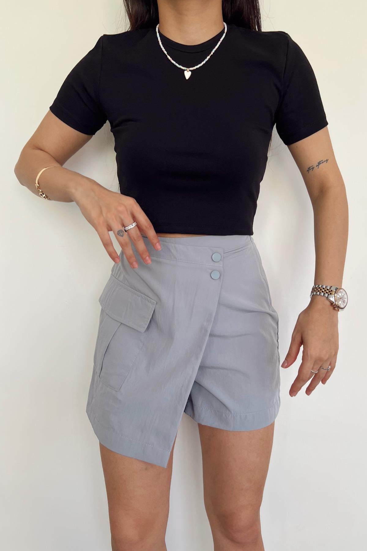 LYCRA RIBBON BASIC CROP T-SHIRT