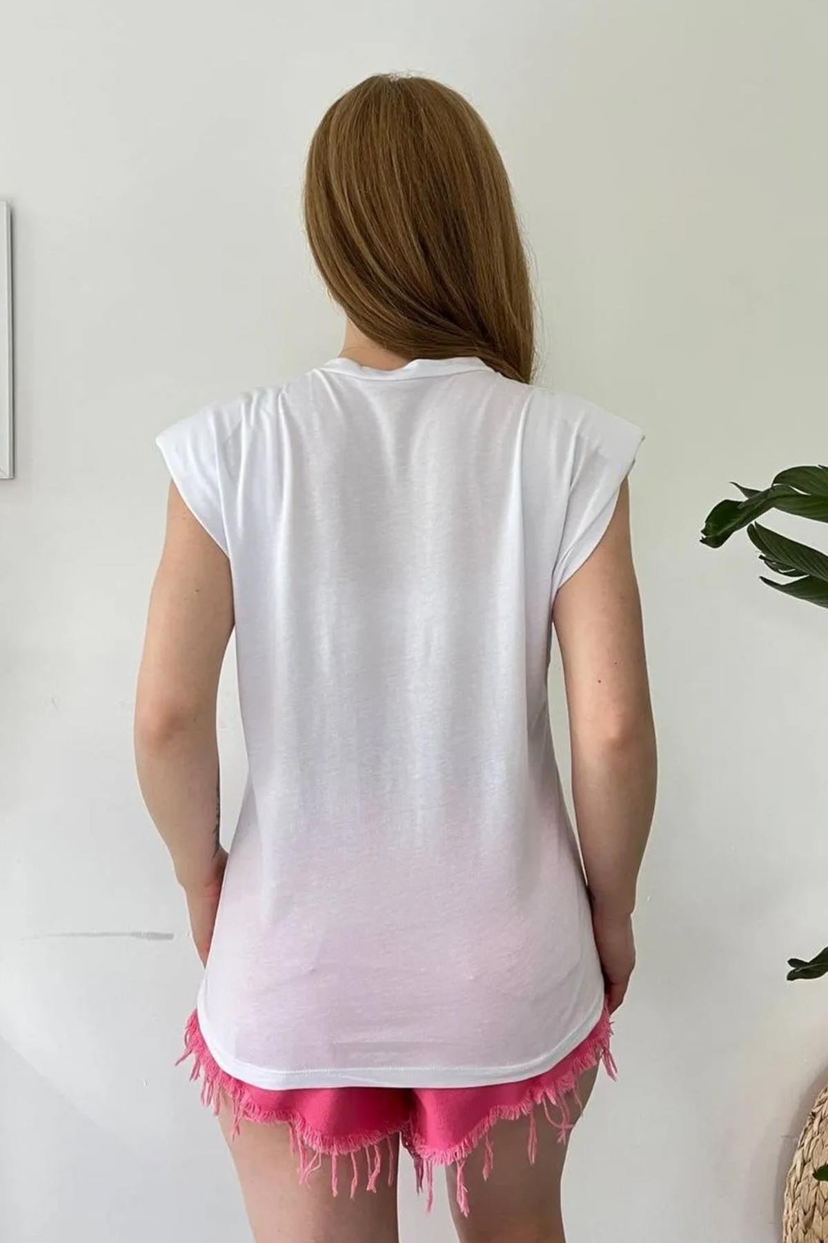 LOS ANGELES İŞLEMELİ TİŞÖRT BEYAZ