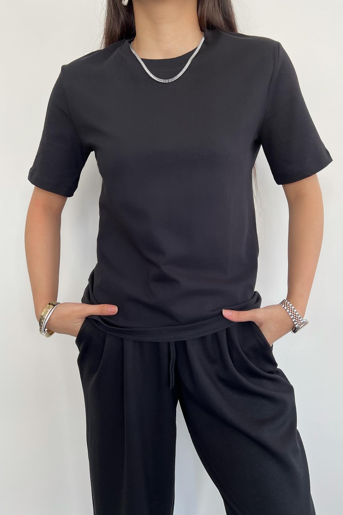 MASSİMO BİSİKLET YAKA BASIC TİŞÖRT SİYAH