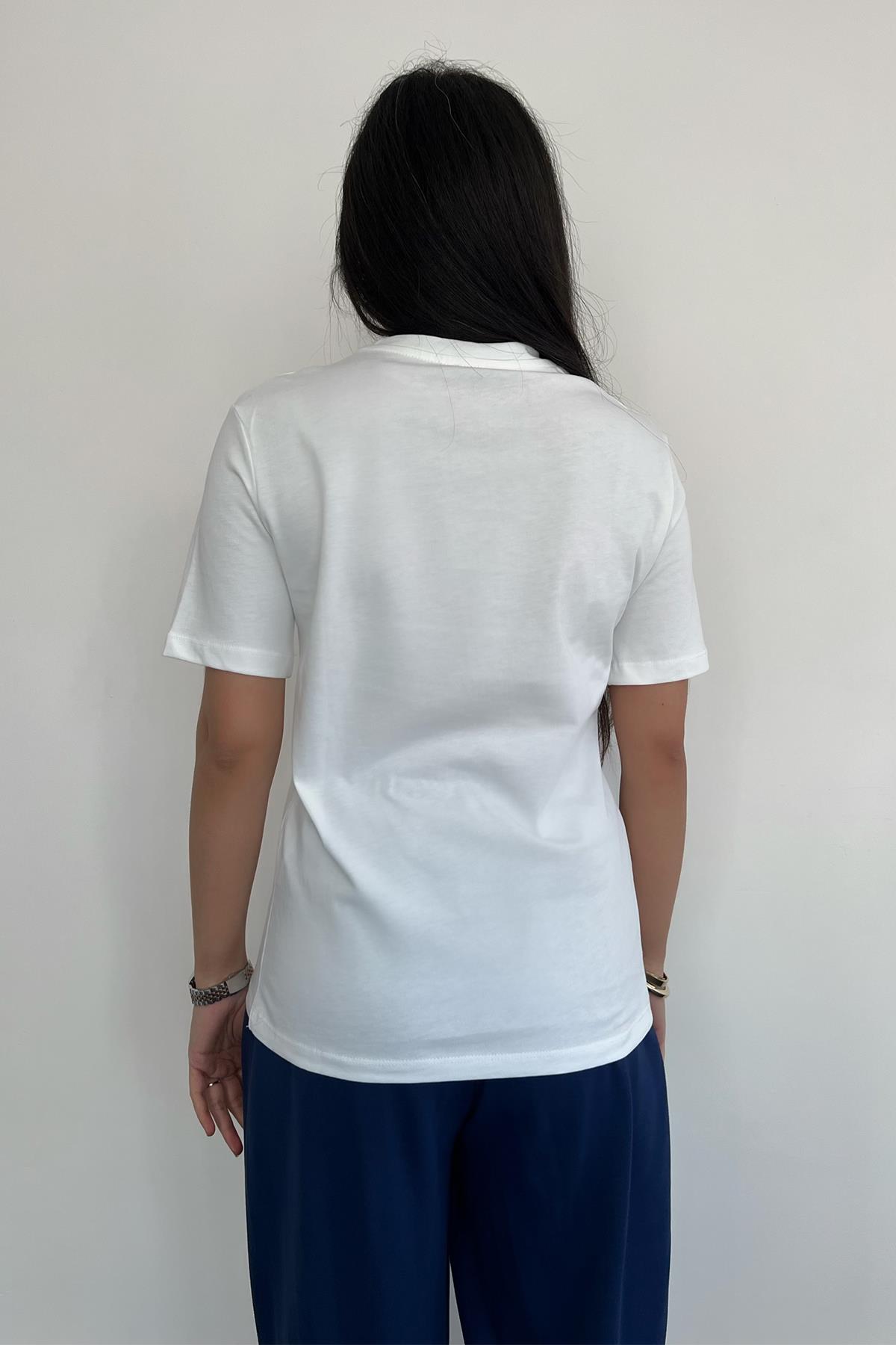 MASSİMO BİSİKLET YAKA BASIC TİŞÖRT BEYAZ