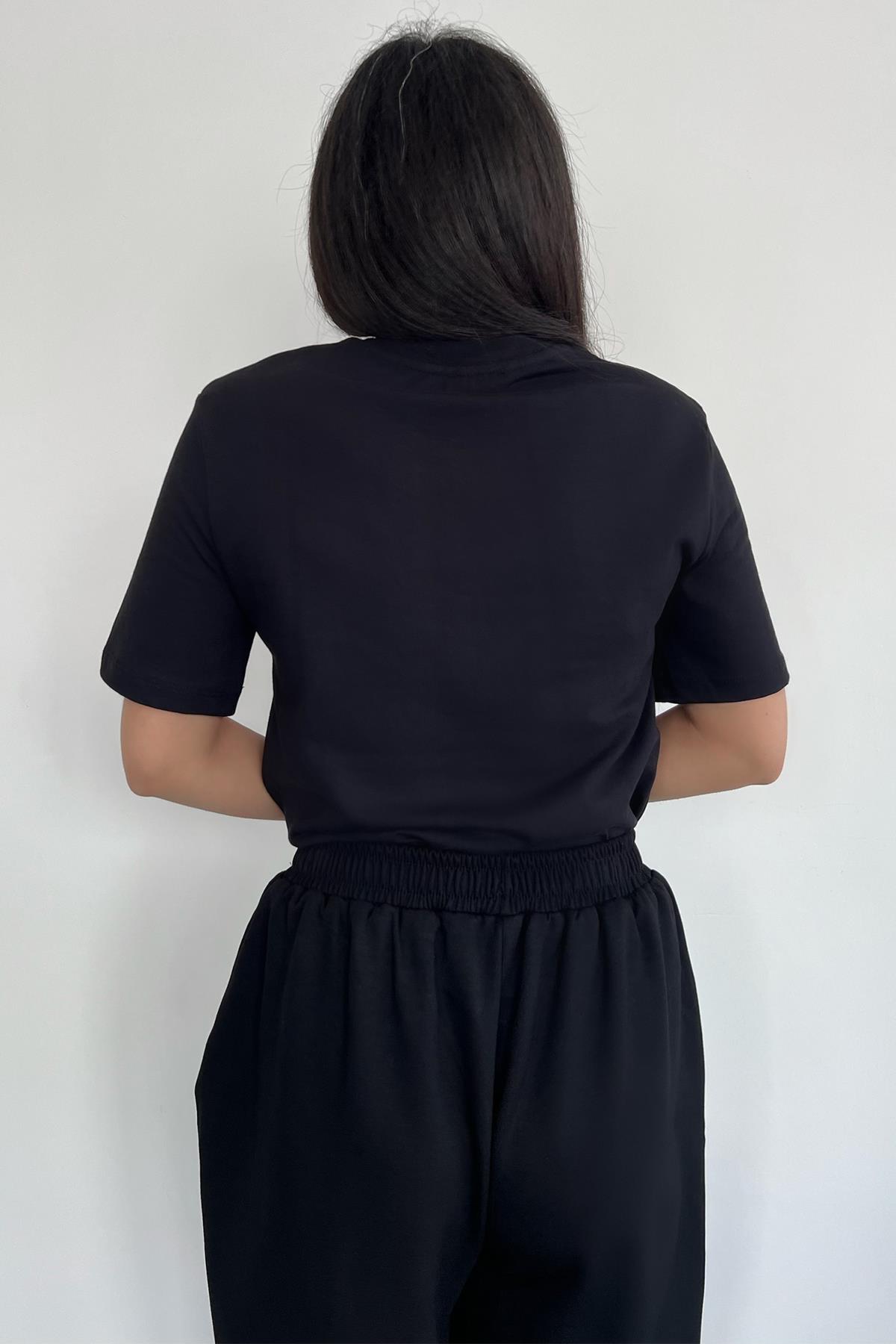 MASSİMO BİSİKLET YAKA BASIC TİŞÖRT SİYAH