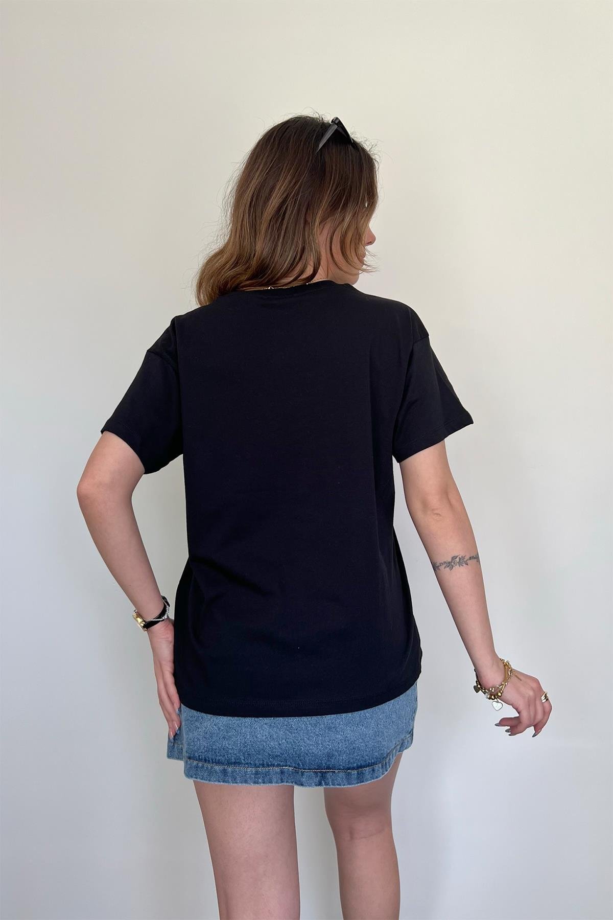 T-Shirt mit winzigen Herzdetails