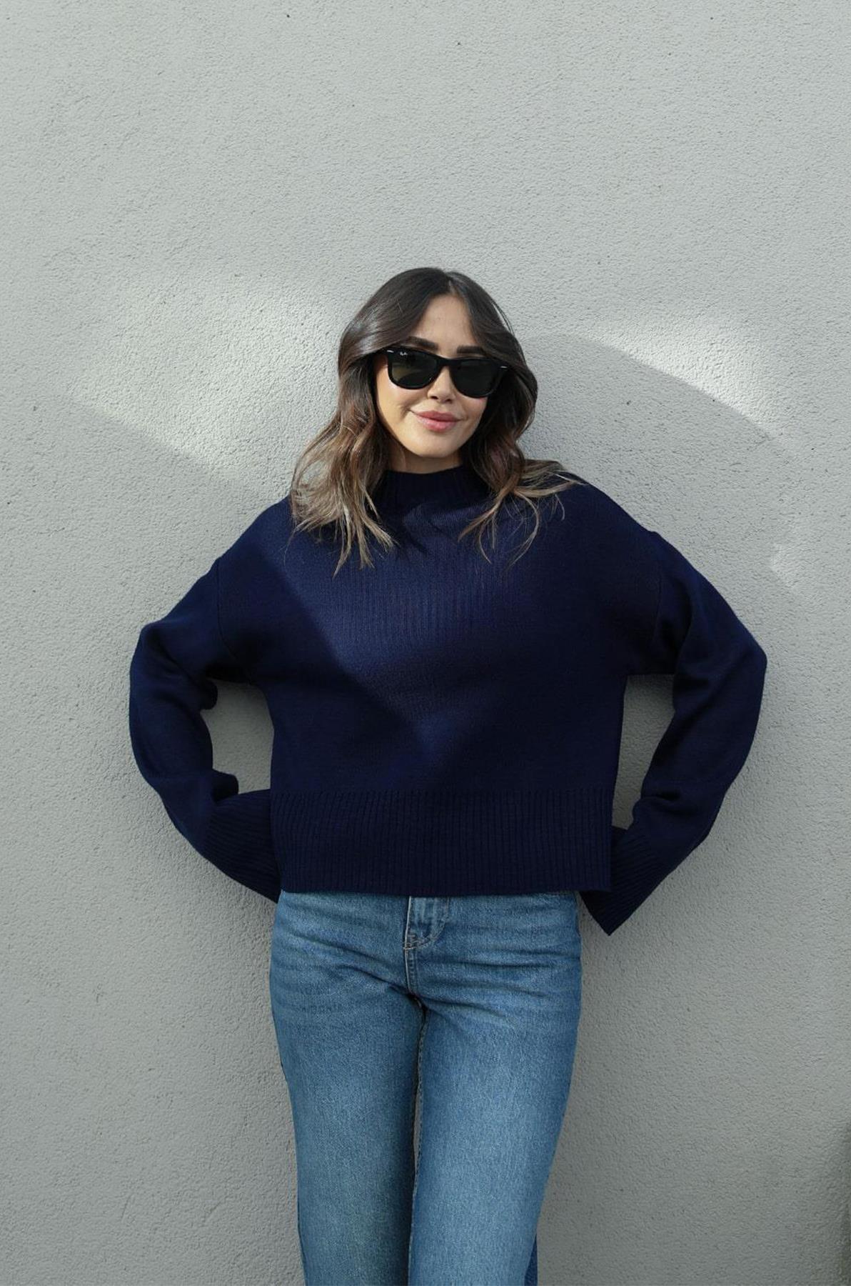 BALIKÇI YAKA UZUN WITH CROP TRİKO