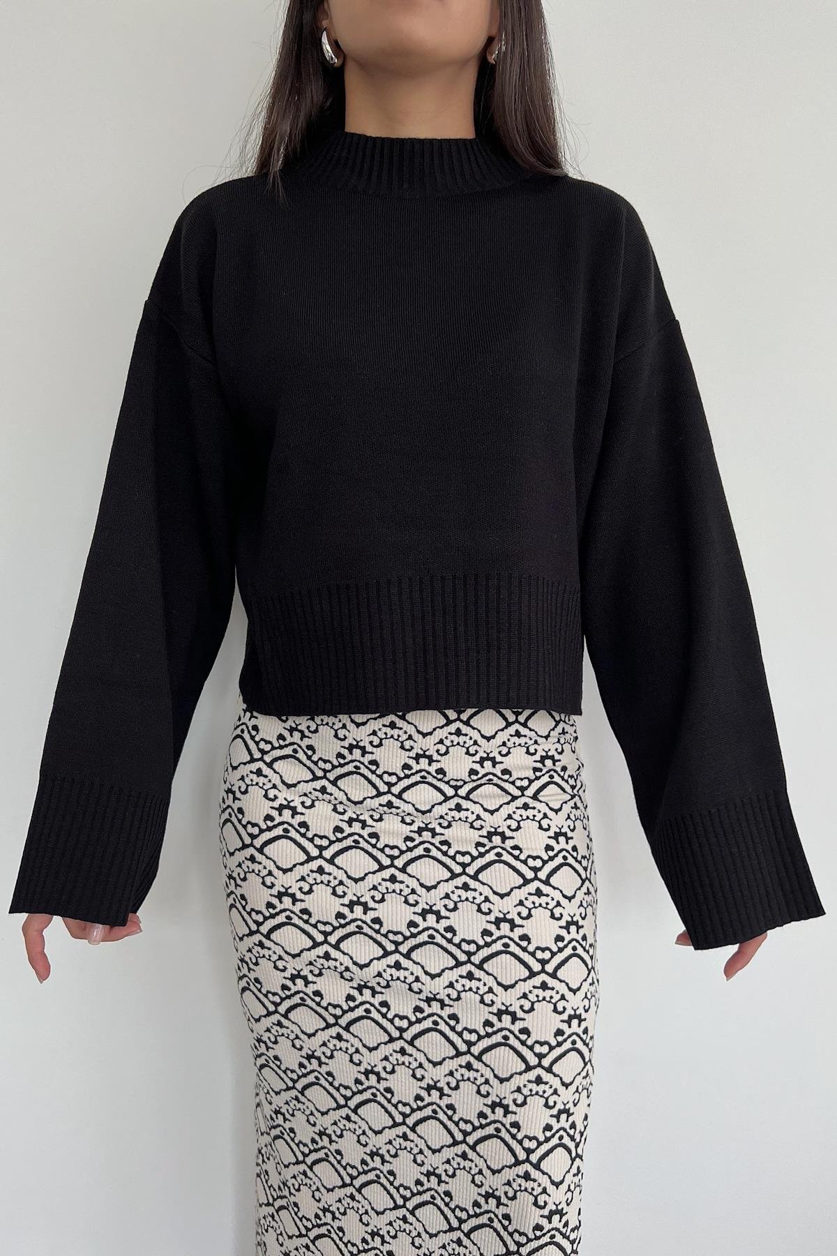 BALIKÇI YAKA UZUN WITH CROP TRİKO