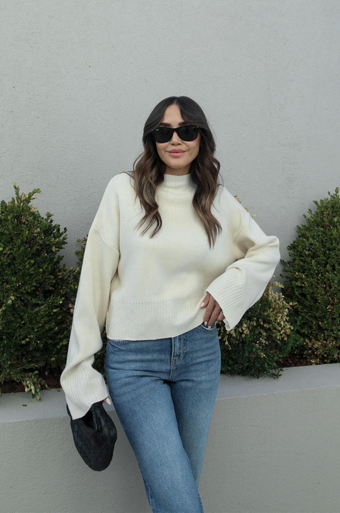 BALIKÇI YAKA UZUN WITH CROP TRİKO