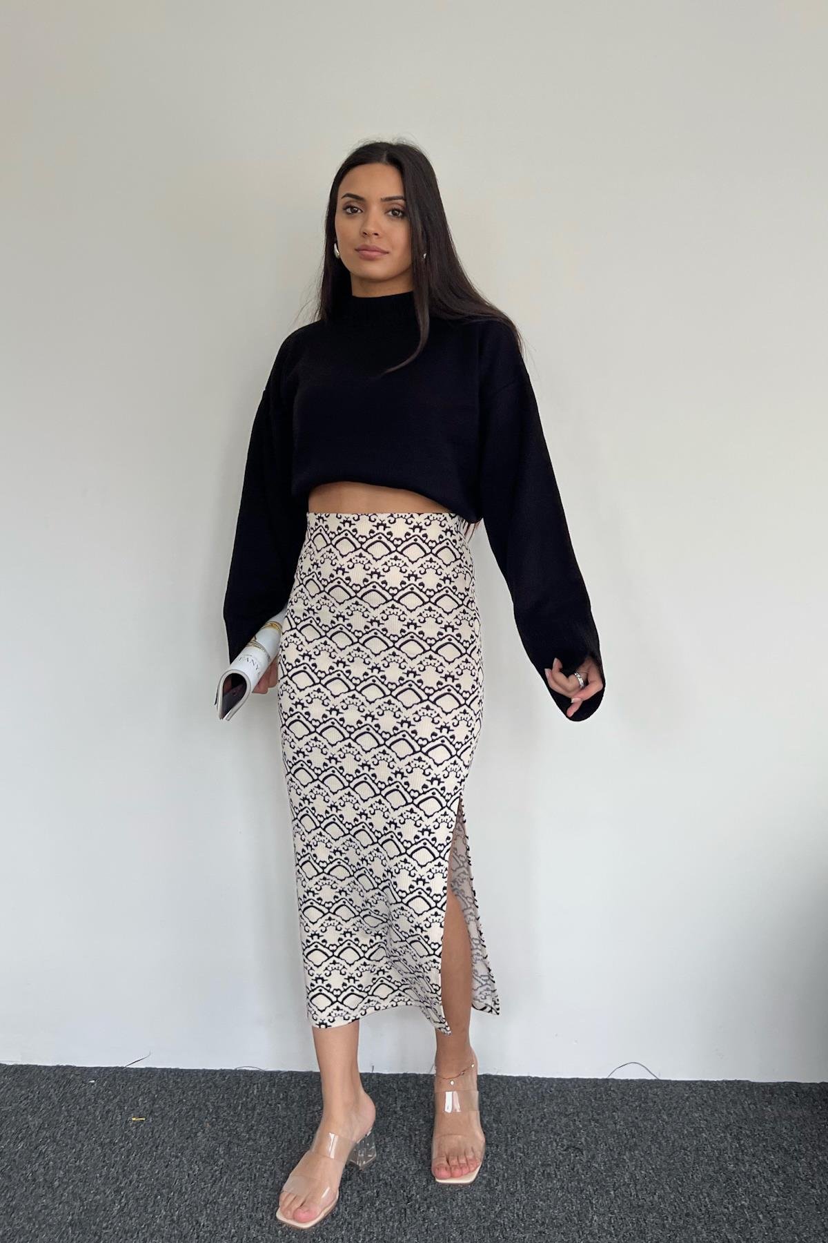 BALIKÇI YAKA UZUN WITH CROP TRİKO