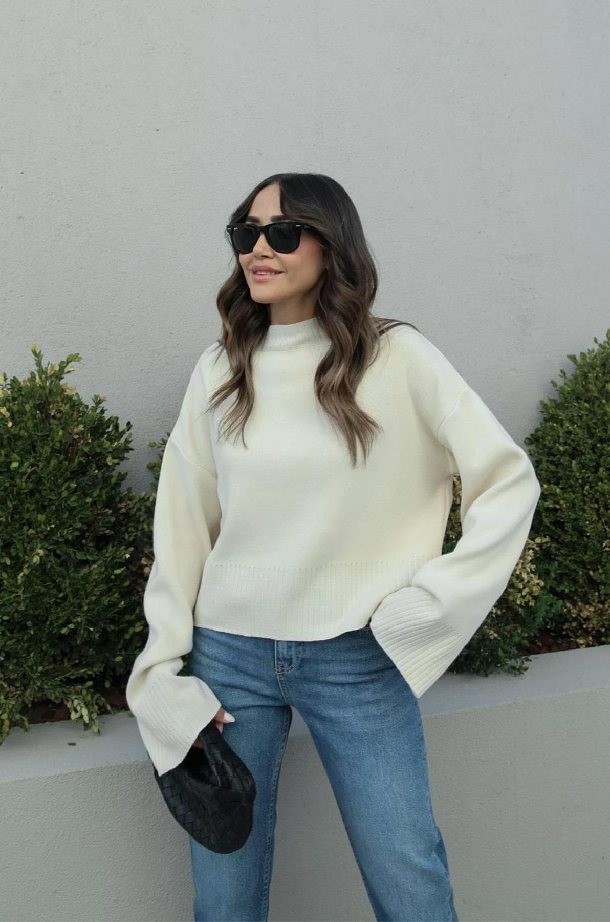 BALIKÇI YAKA UZUN WITH CROP TRİKO