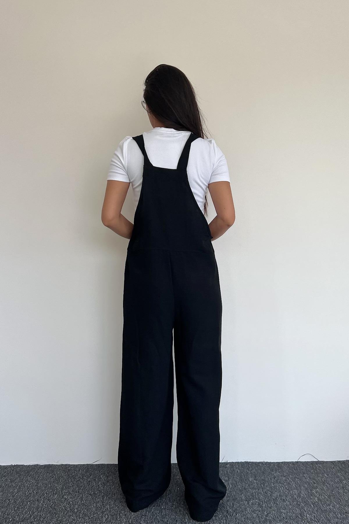 LINEN JUMPSUIT WITH FRONT POCKET