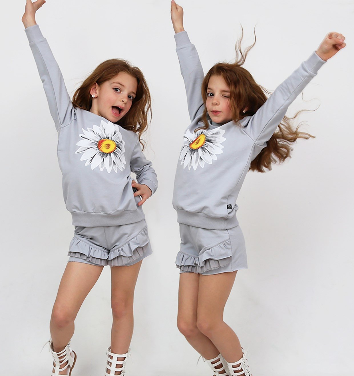 Groovy Grey Ruffle Shorts