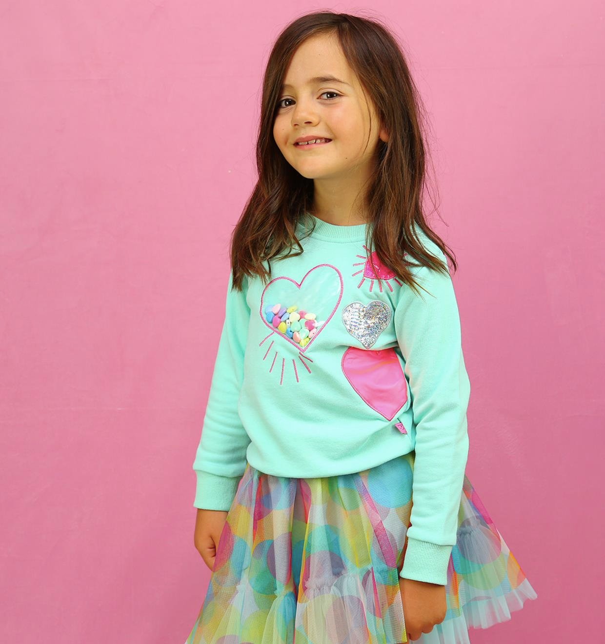 Heart Beads Boncuklu Sweatshirt