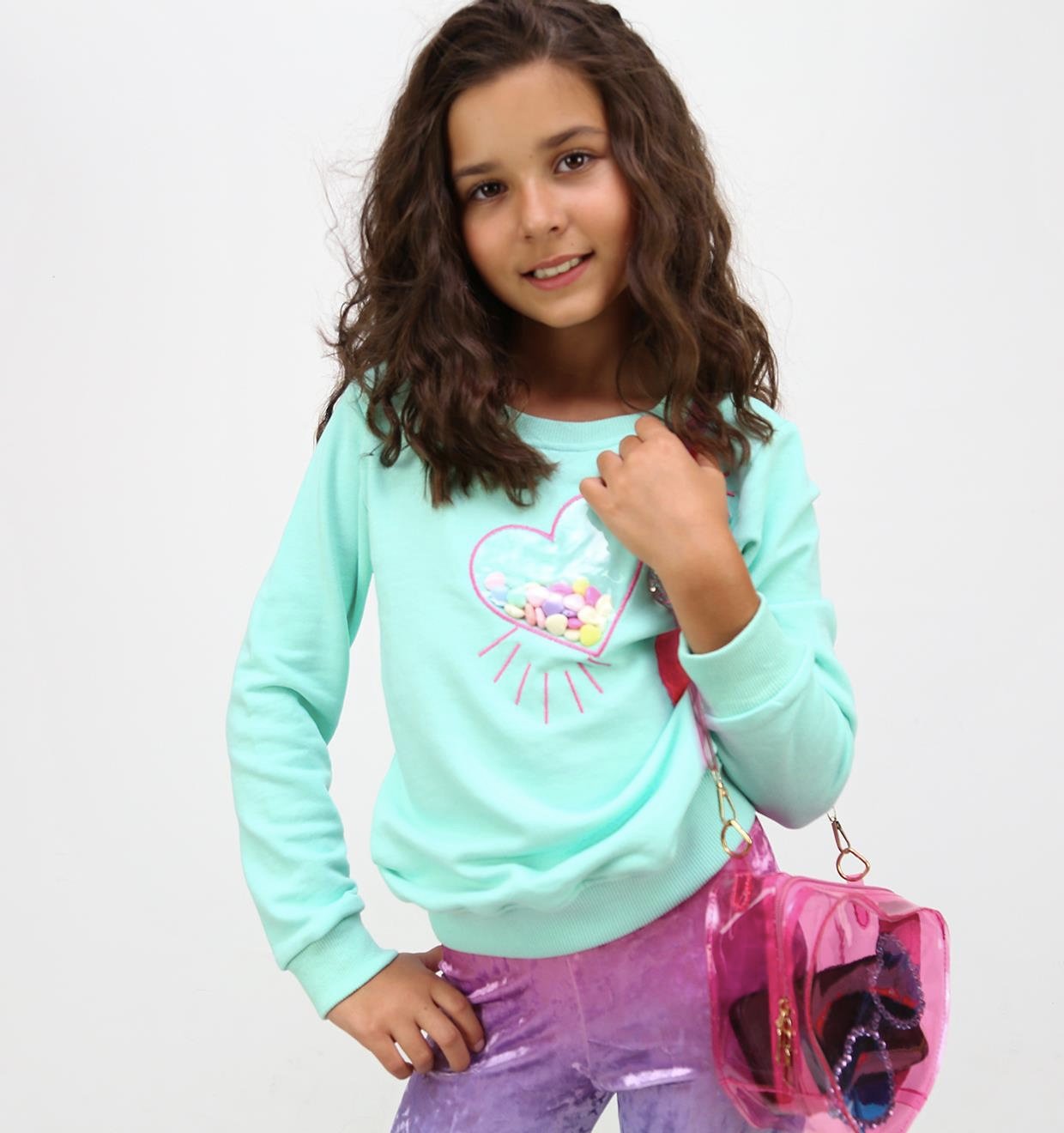 Heart Beads Boncuklu Sweatshirt