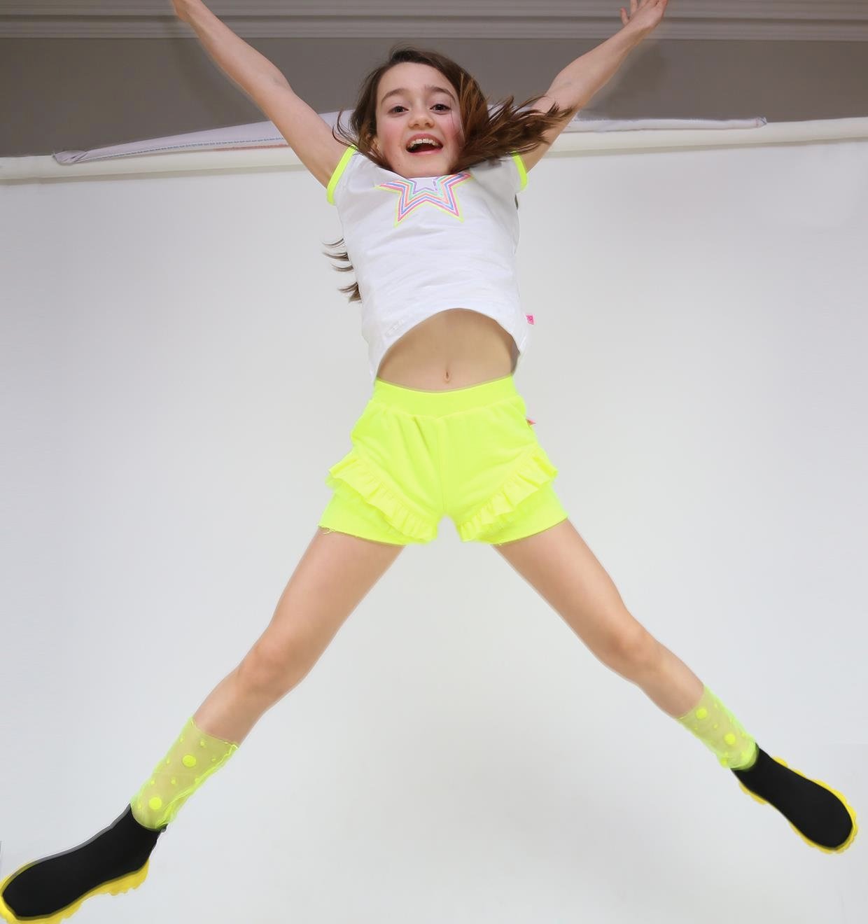 Neon Lime Ruffle Şort