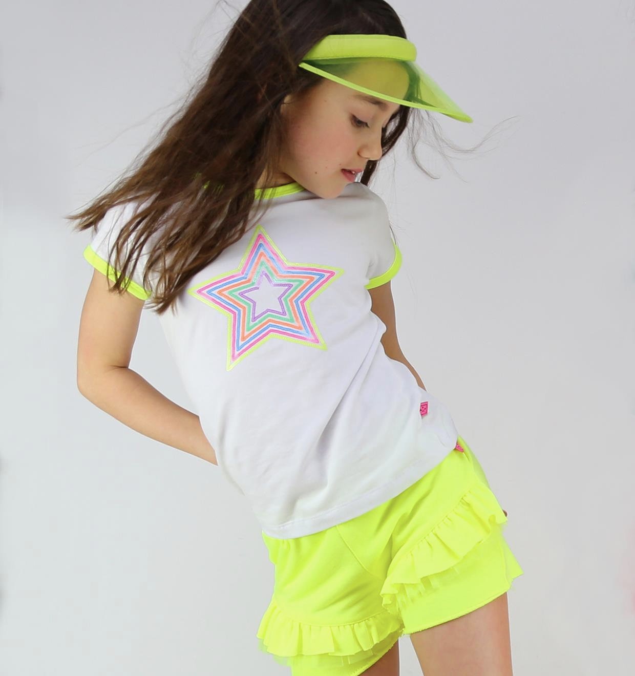 Neon Lime Ruffle Şort
