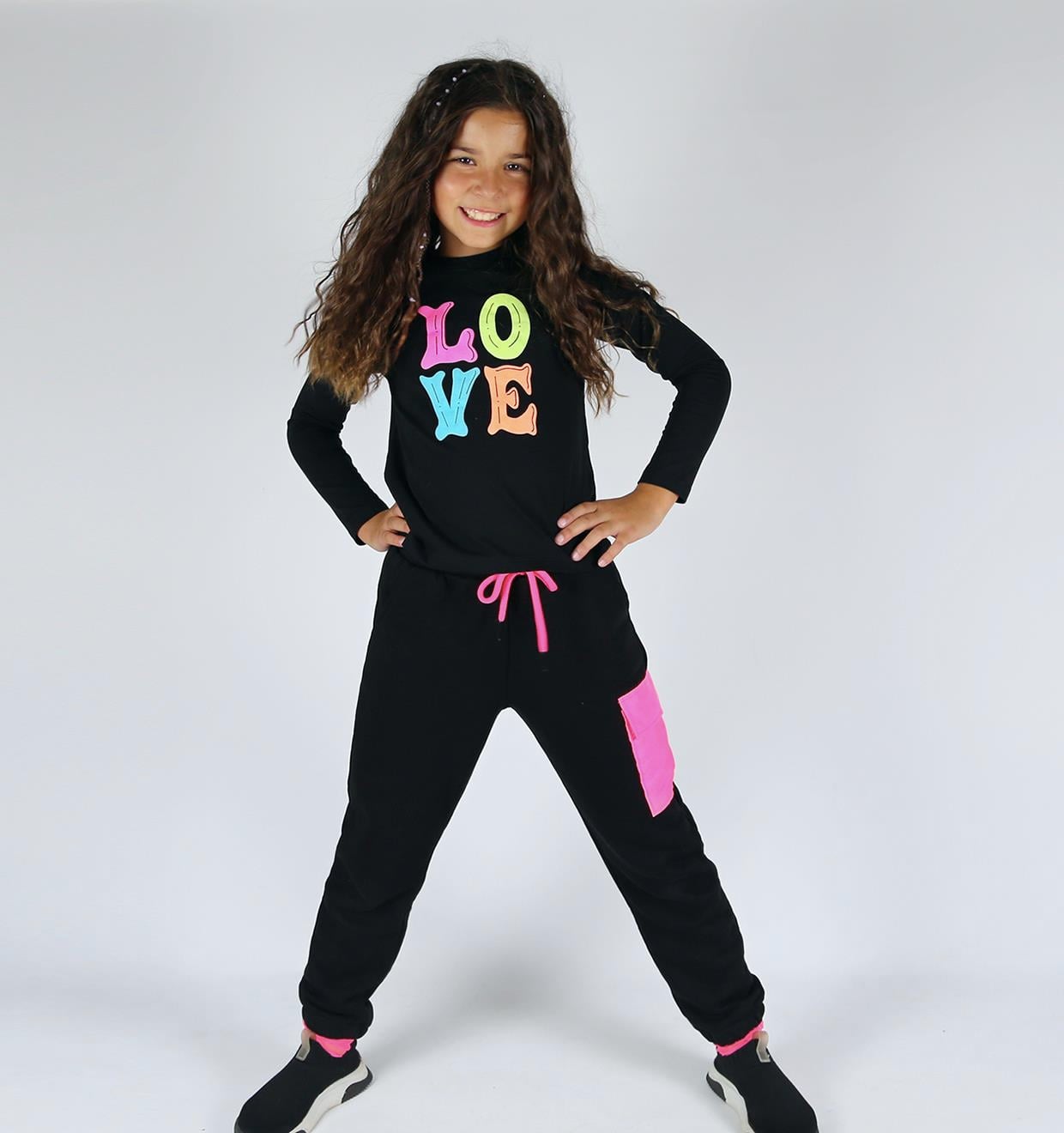 Neon Love T-shirt / Siyah