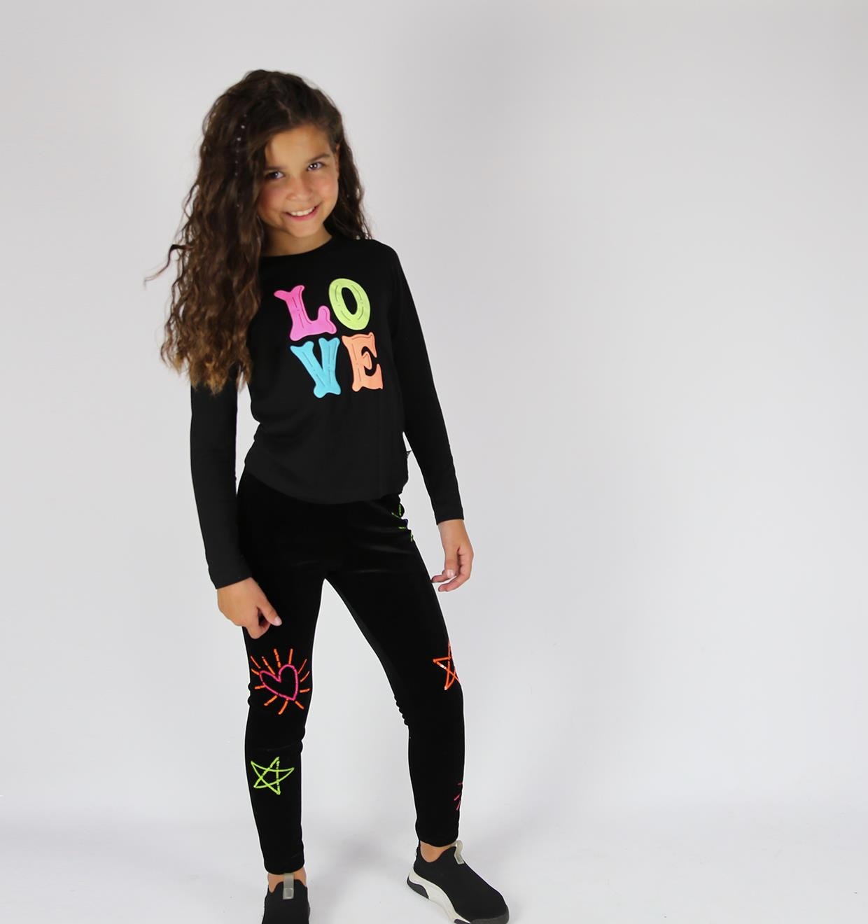 Neon Love T-shirt / Siyah