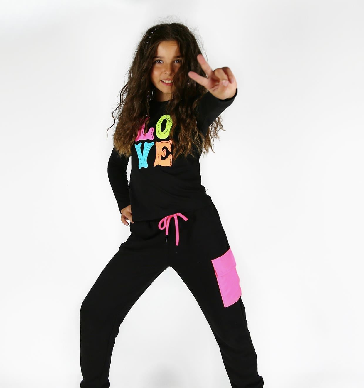 Neon Love T-shirt / Siyah