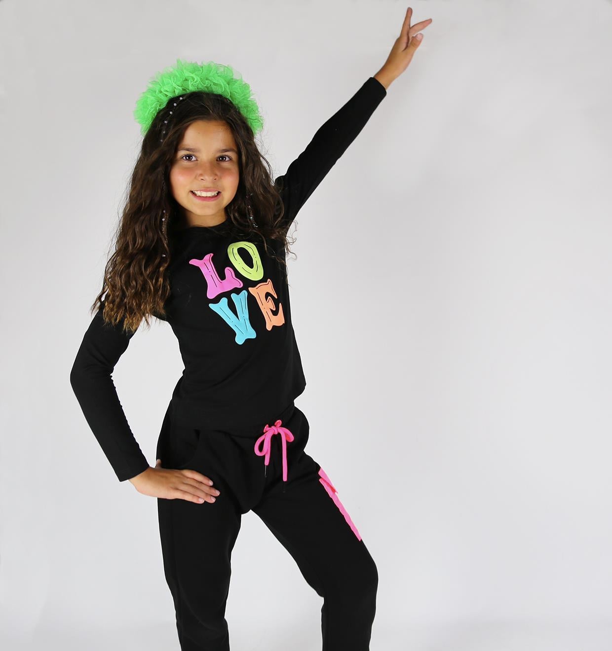 Neon Love T-shirt / Siyah