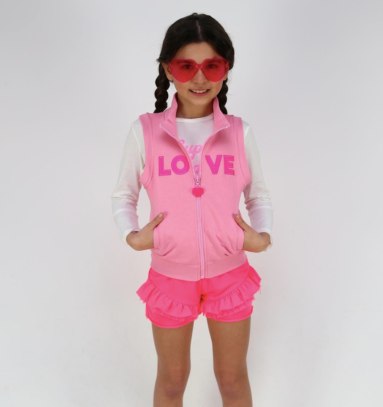Neon Pink Ruffle Şort