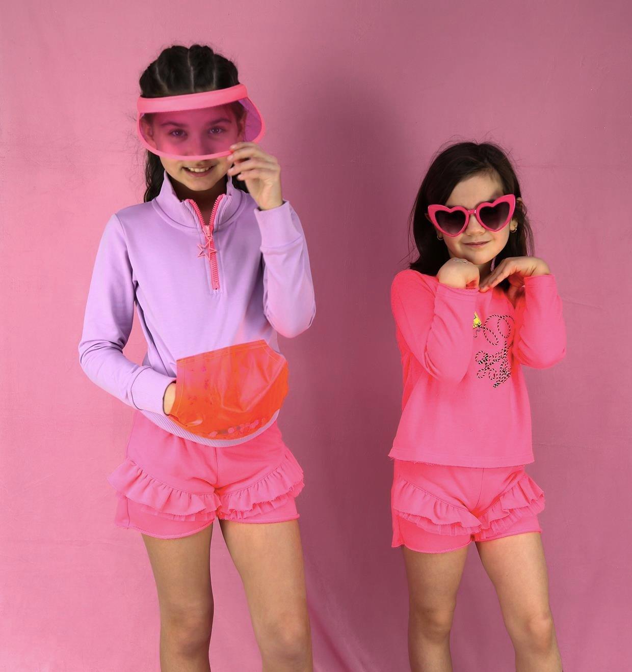 Neon Pink Ruffle Şort