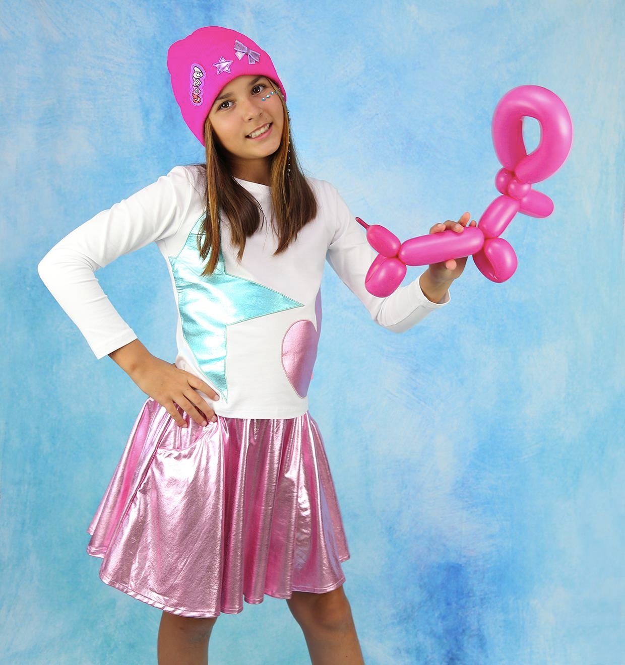 Pembe Cepli Metalik Etek