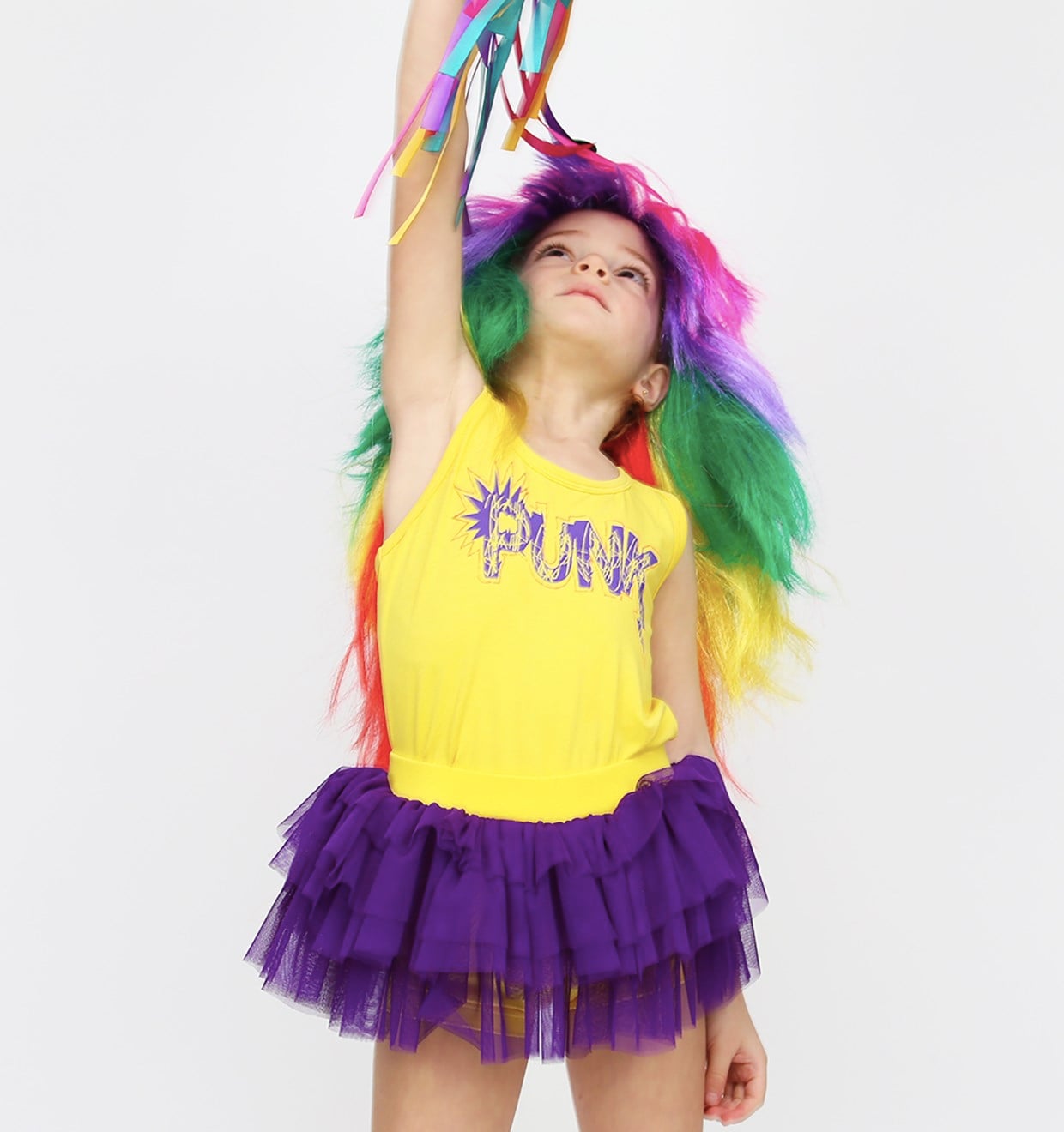 Purple on Lemon Mini Tutu Şort