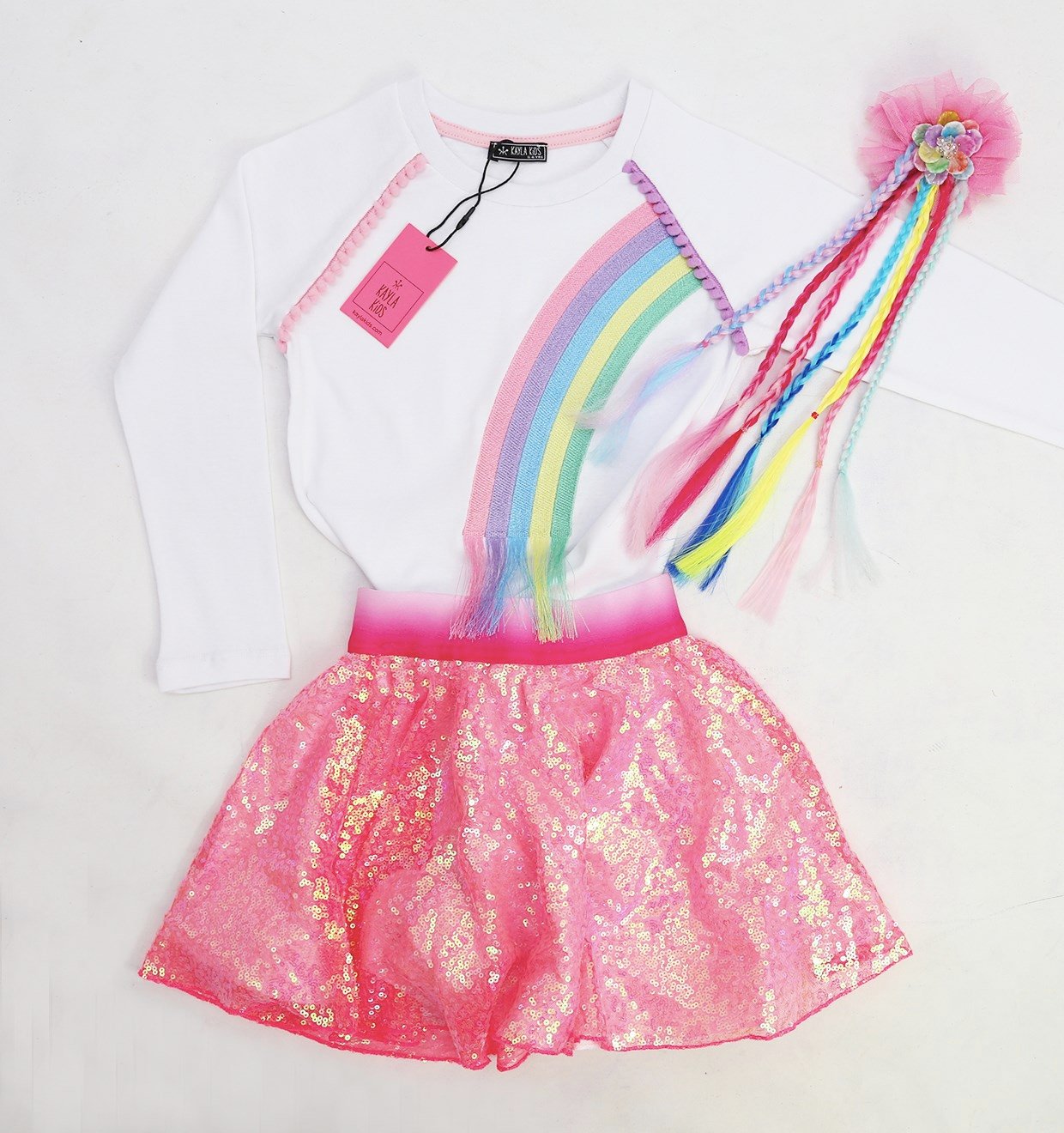 Rainbow Pompom T-shirt