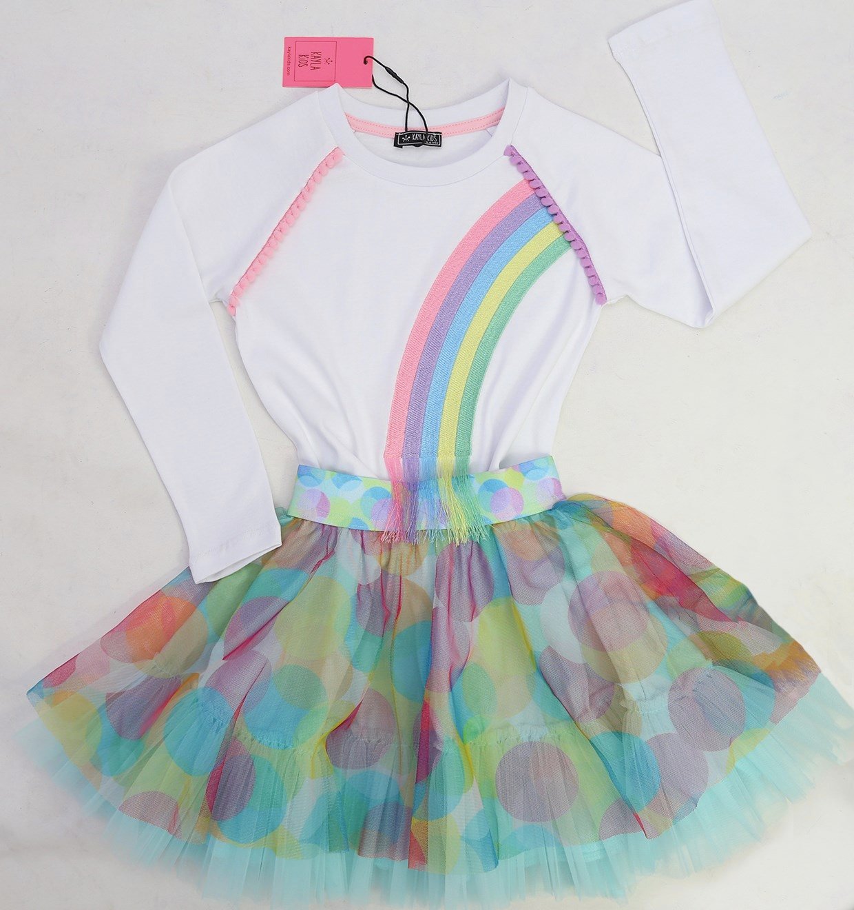 Rainbow Pompom T-shirt