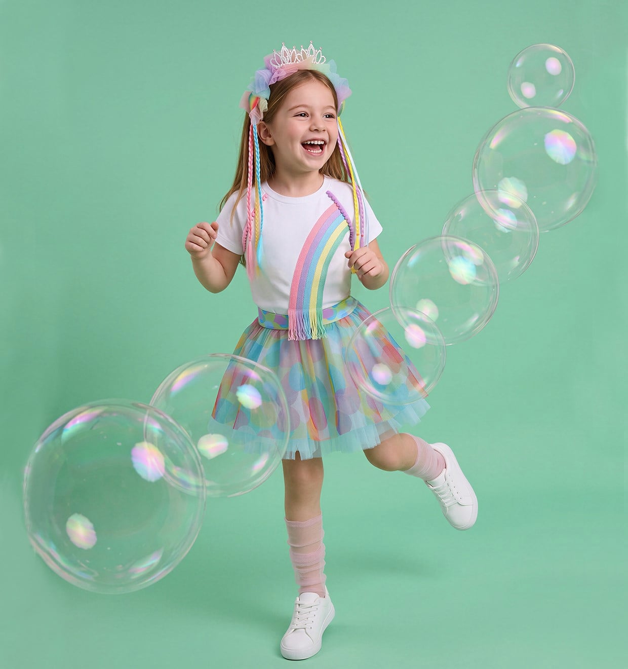 Rainbow Pompom T-shirt