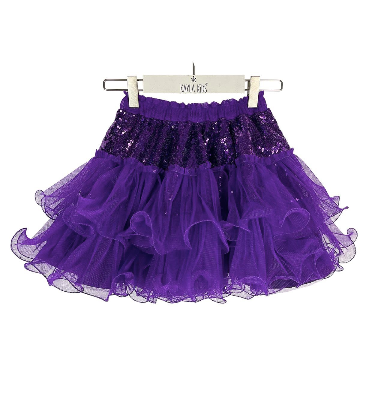 Violet Payetli Tül Etek
