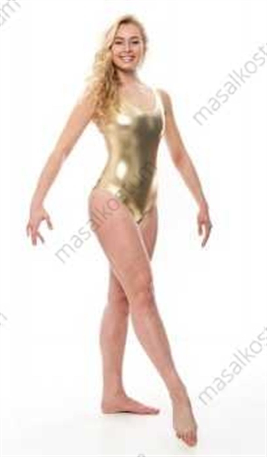 Bayan Altın Mayo Askılı Mayo Kumaşından