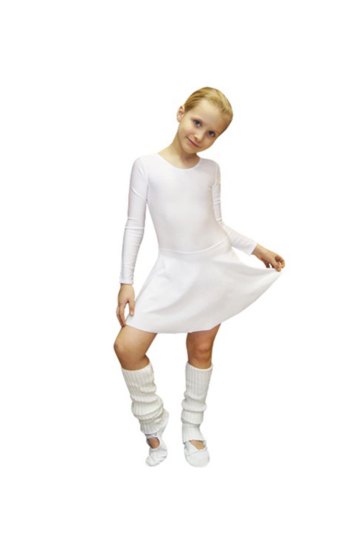 Uzun Kol Etekli Çalışma Mayosu Dans Bale Cimnastik GYM-05