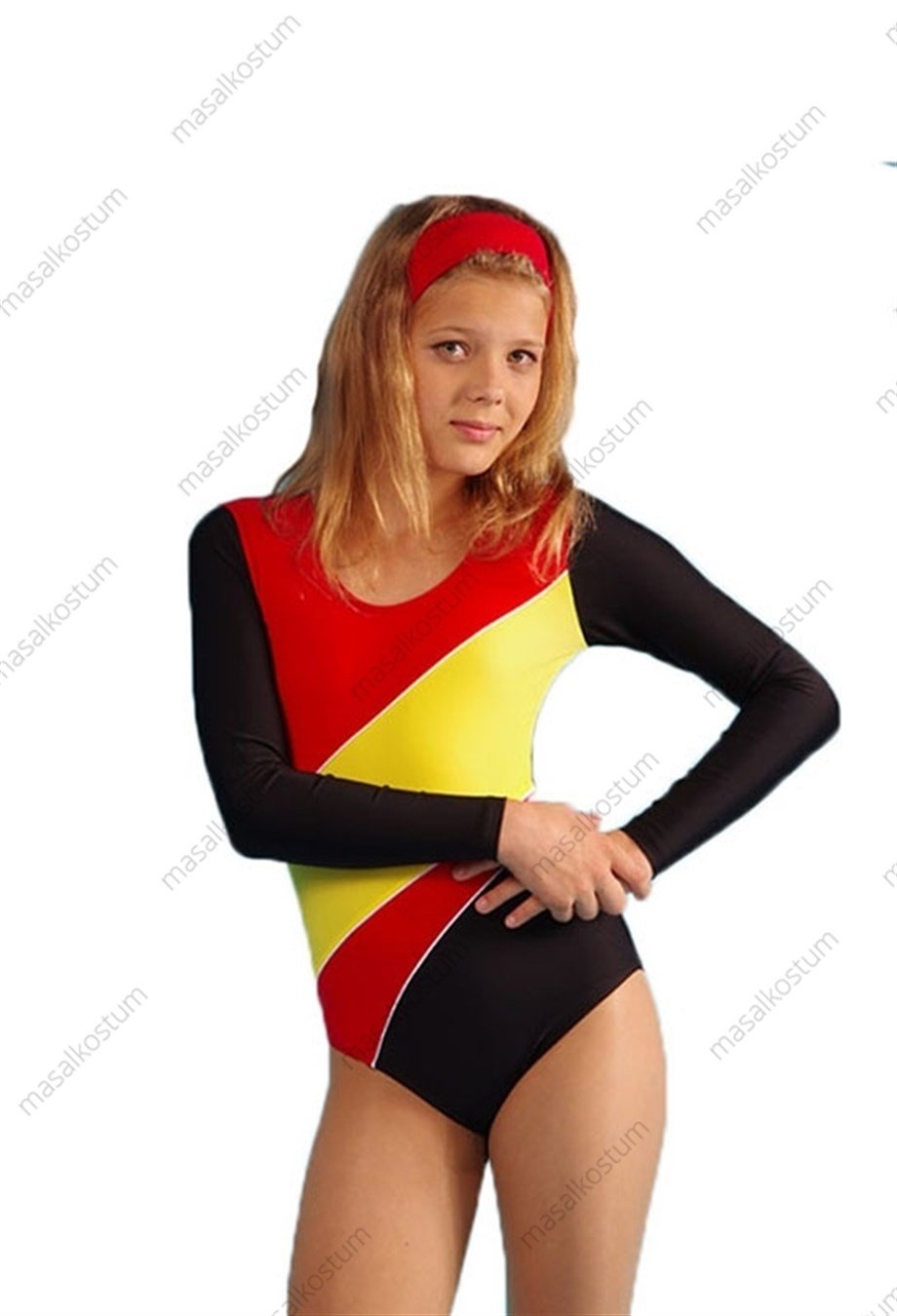 Uzun Kollu Parçalı Biyeli Mayo