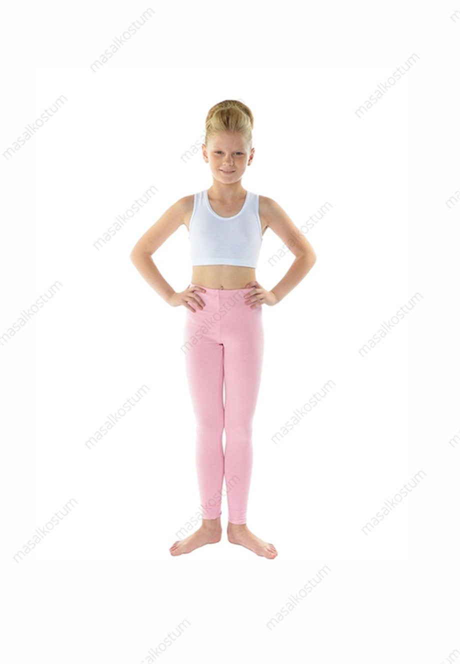 Uzun Tayt Koton Pembe