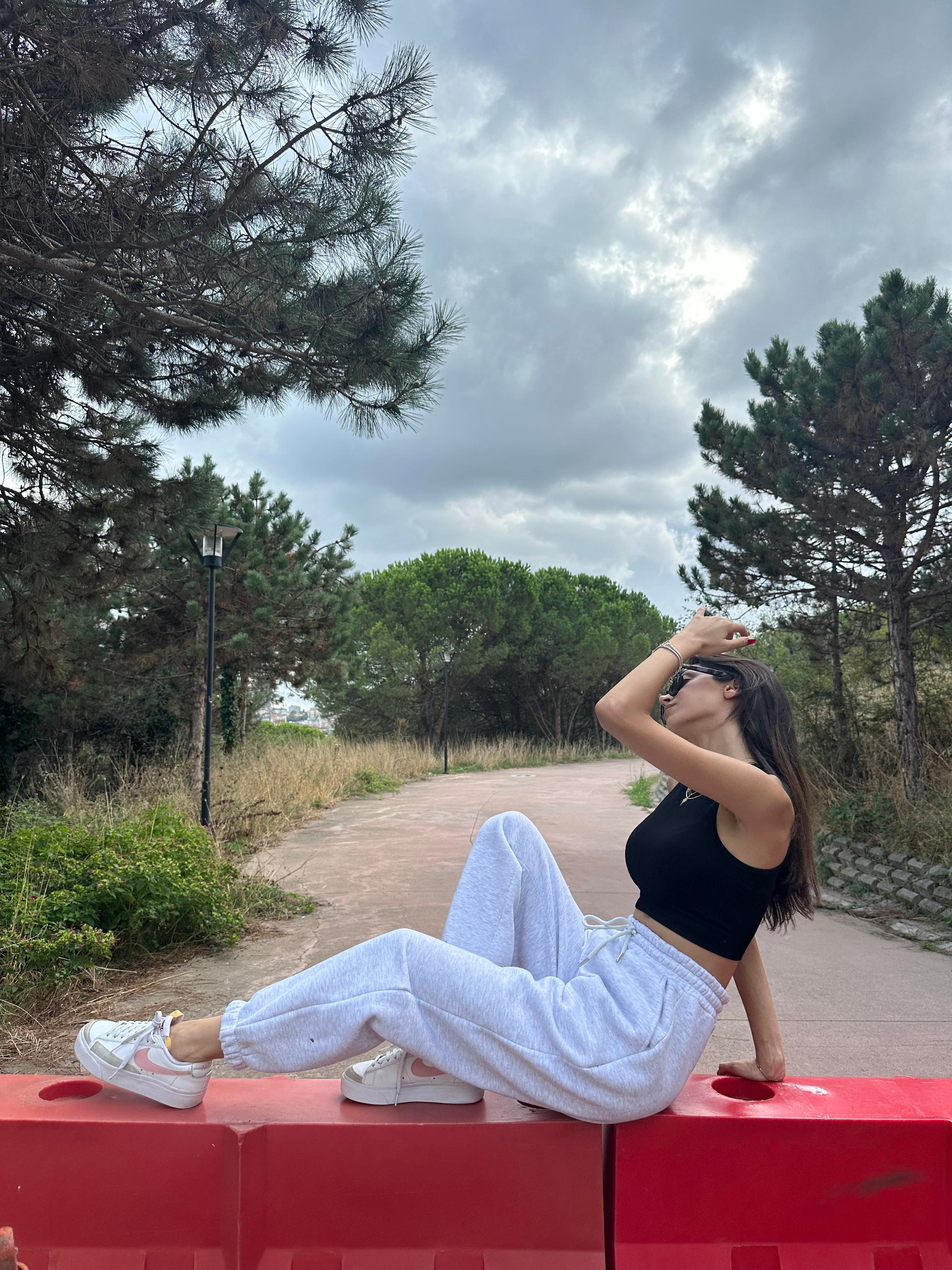 3 İPLİK KARMELANJ PAMUKLU OVERSIZE EŞOFMAN 