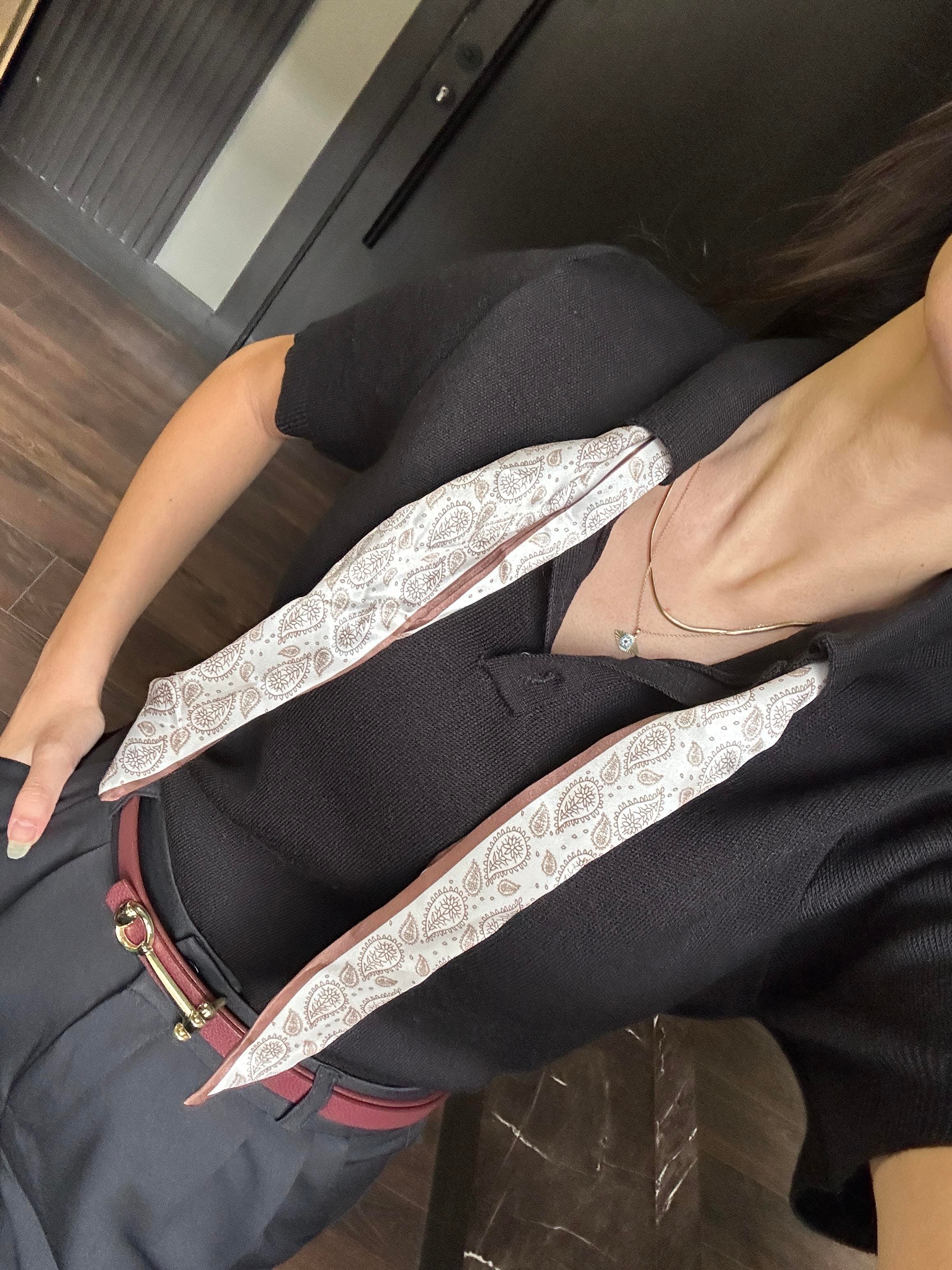 FULARLI POLO YAKA SİYAH TRİKO 