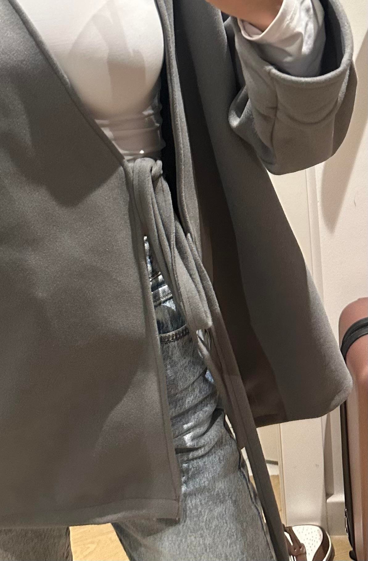 FÜME BAĞLAMALI KAŞE CEKET