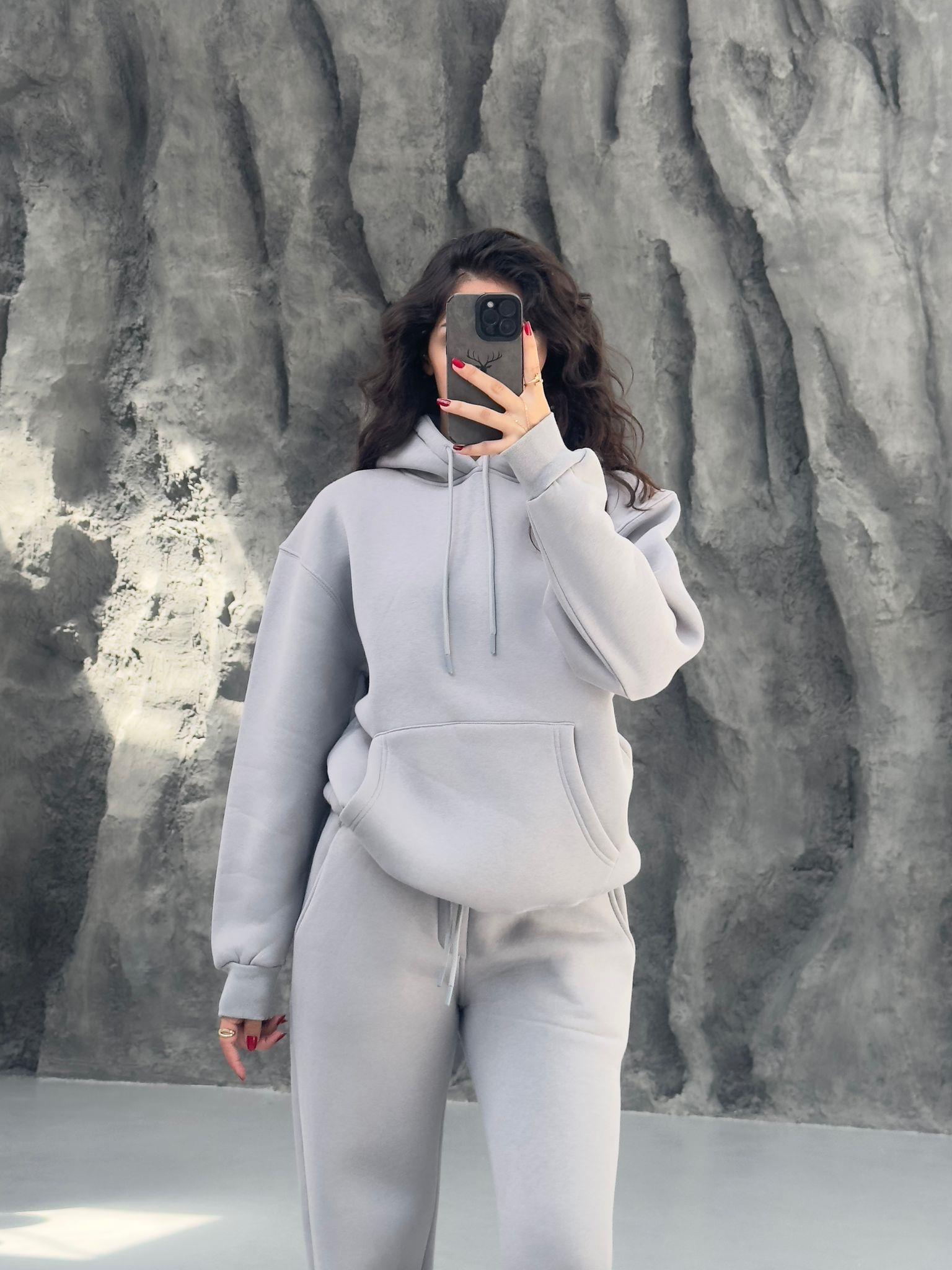 GRİ 3 İPLİK KAPÜŞONLU SWEAT