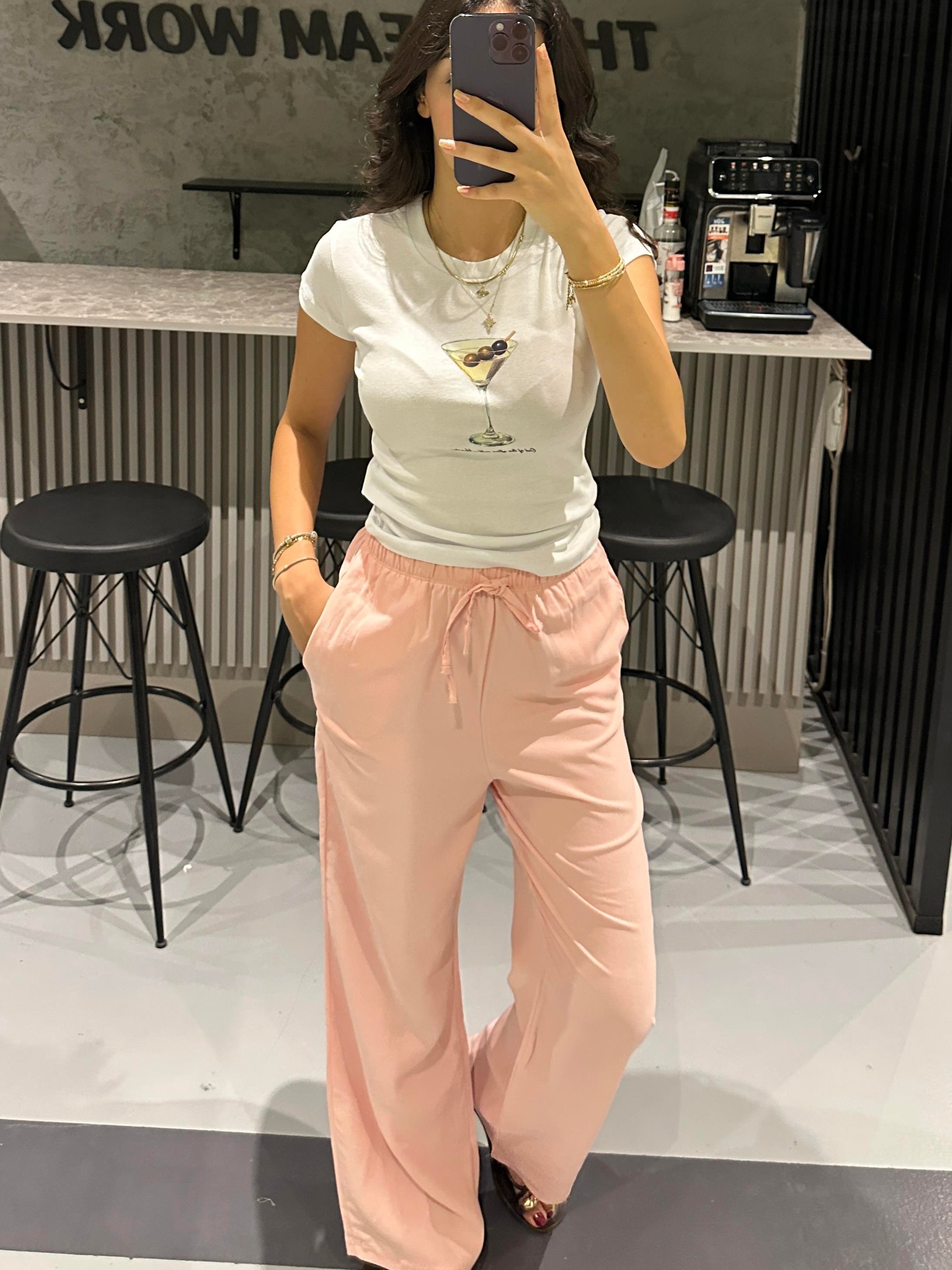 PEMBE TENSEL MASSİ PANTOLON